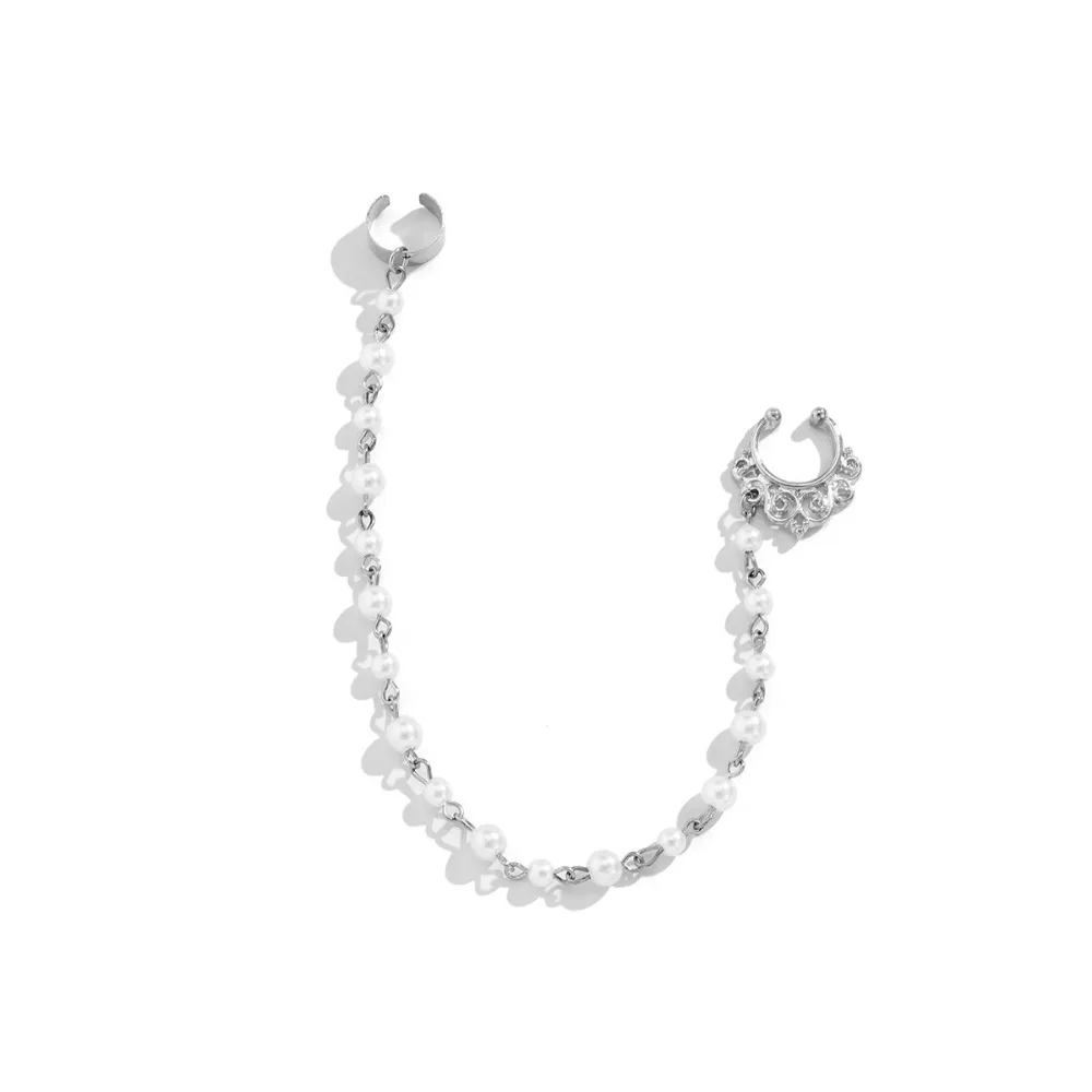 Новые модные ювелирные изделия для пирсинга, характерные индивидуальные серьги, классные милые серьги с имитацией жемчуга, бабочками и кисточками, цепочка