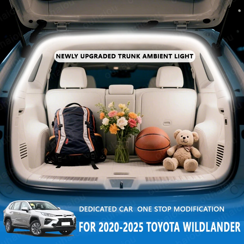 FOR 2020-2025 TOYOTA WILDLANDER trunk Waterproof Flexible Atmosphere Lamp Accessories White warm white Rear Trunk LED Light Bar