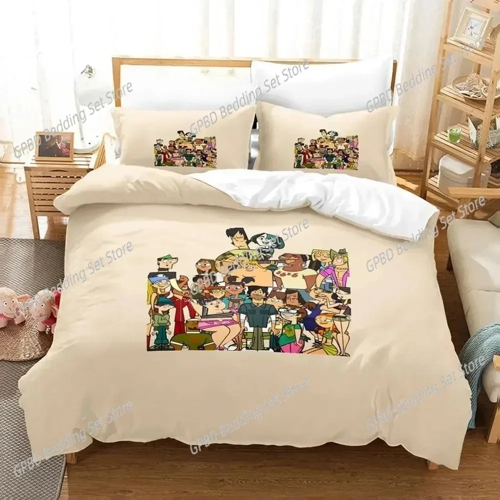 New 3d Print Anime Total Drama Bedding Set Single Twin Full Queen King Size Bed Set Adult Kid Bedroom Cartoons Duvet cover Sets