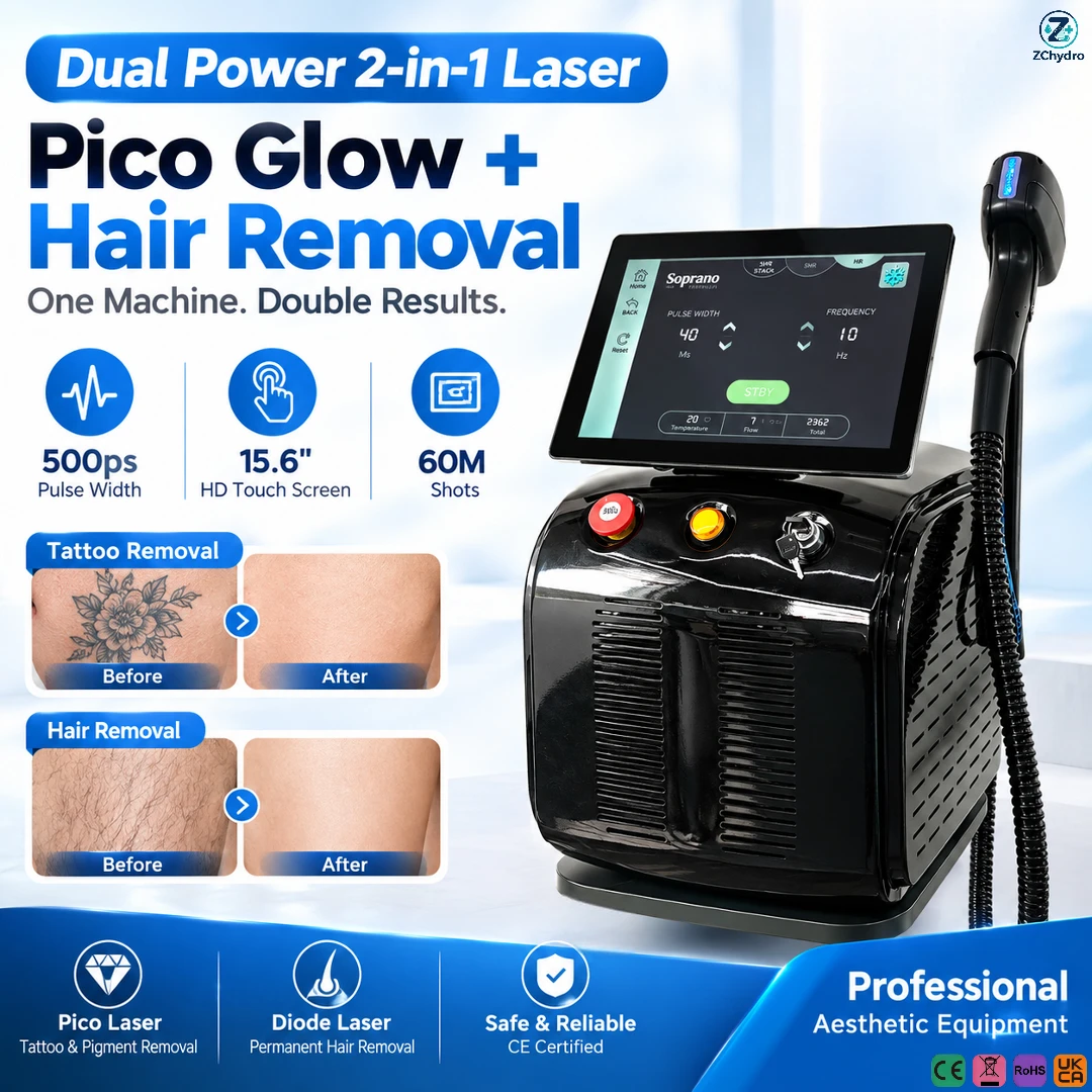Professional 2 in 1 Diode Hair Removal Pico Tattoo Machine Painless Ice Cooling Tattoo Removal Beauty Equipment  Ice Point 2026