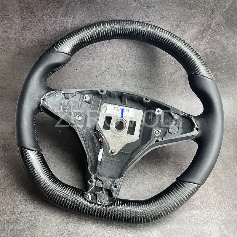 Carbon Fiber Steering Wheel With Anti Slip Leather For Tesla Model S Model X 2016 2017 2018 2019 2020 2021 2022