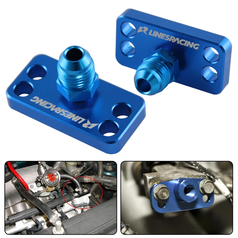 1PCS / 2PCS Fuel Rail Adapter with AN6 Tail For Honda Civic EK4 EK6 CRX D15 D16 B16A B16B Integra B18C DC2 K20A Black/Blue