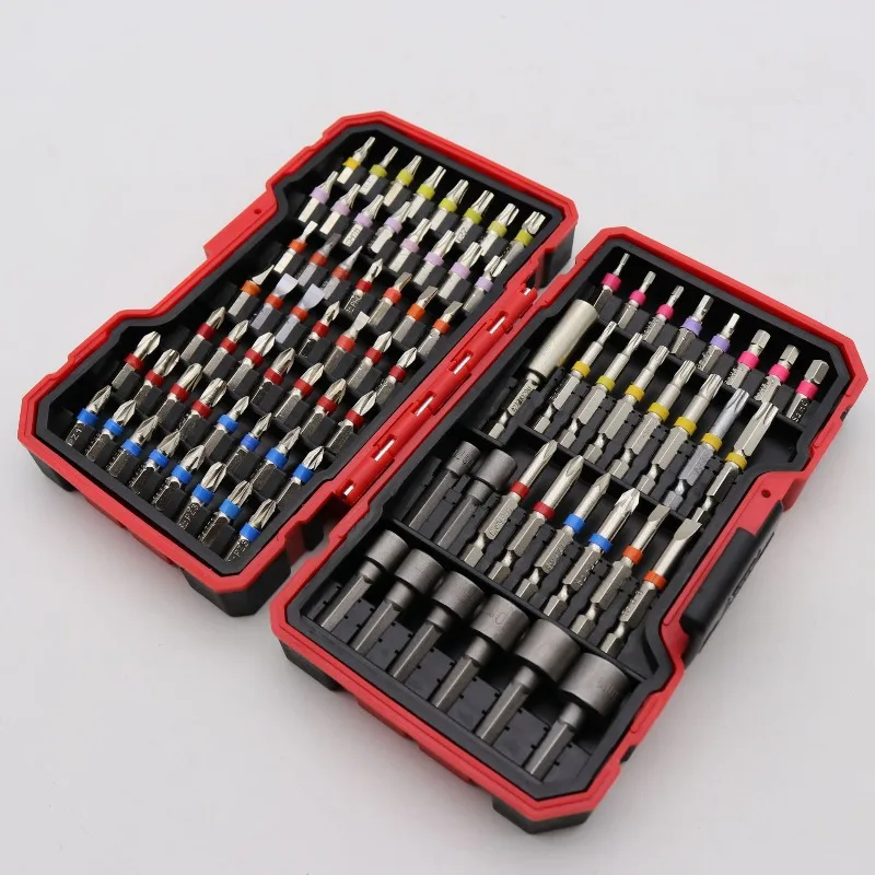 S2 material electric screwdriver short batch head 32/45/83 piece set one word cross rice word plum blossom hexagonal sleeve conn