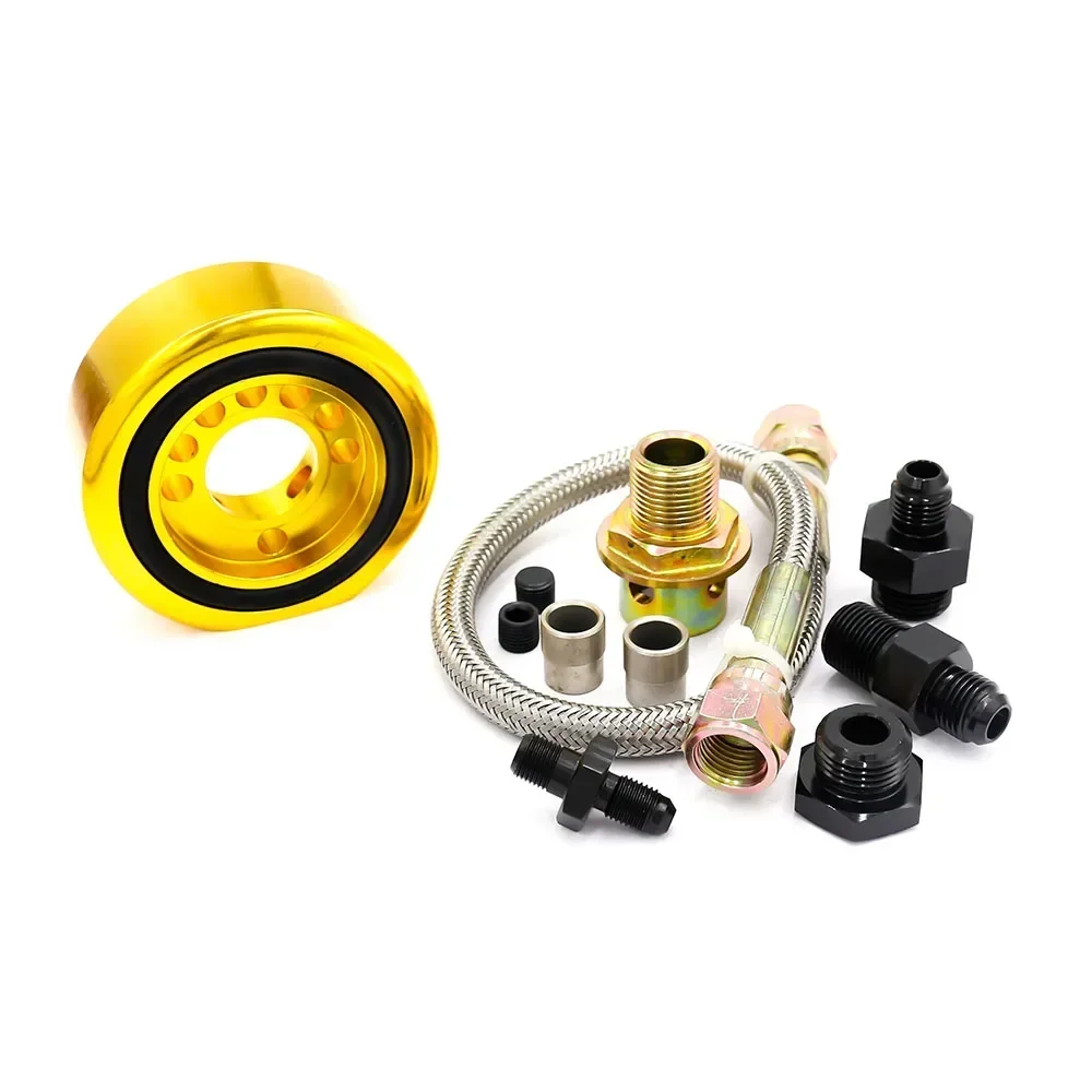 For Honda Civic 1988‑1991 B20 Vtec Engine Oil Filter Cooler Sandwich Plate Adapter Fuel Line Hose Performance Auto Parts view 3