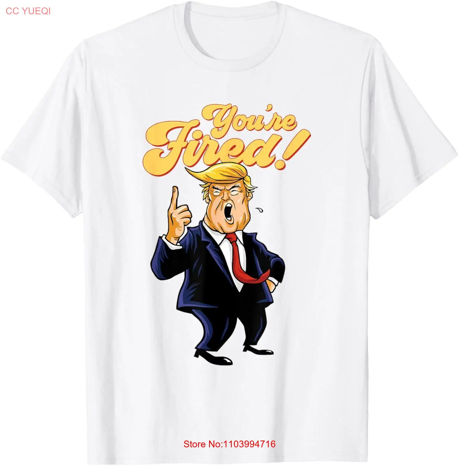 You're Fired Funny Donald Trump Shouting 2024 T-Shirt Small, White