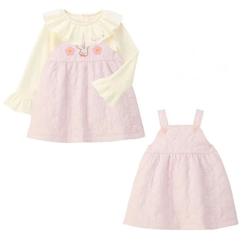 

Japanese Kids Dresses Cute Lucky Rabbit Flower Baby Skirts Girl Casual Suspender Skirt Princess Dress for Girls