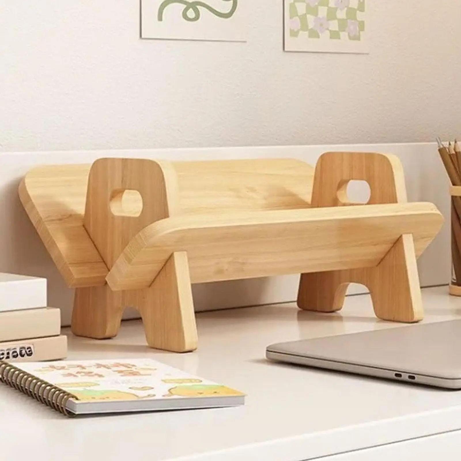 

Desktop Bookshelf Compact Wood Easy to Assemble Kitchen Cookbook Shelf Children's Bookcase Bookcase for Home Office Dormitory