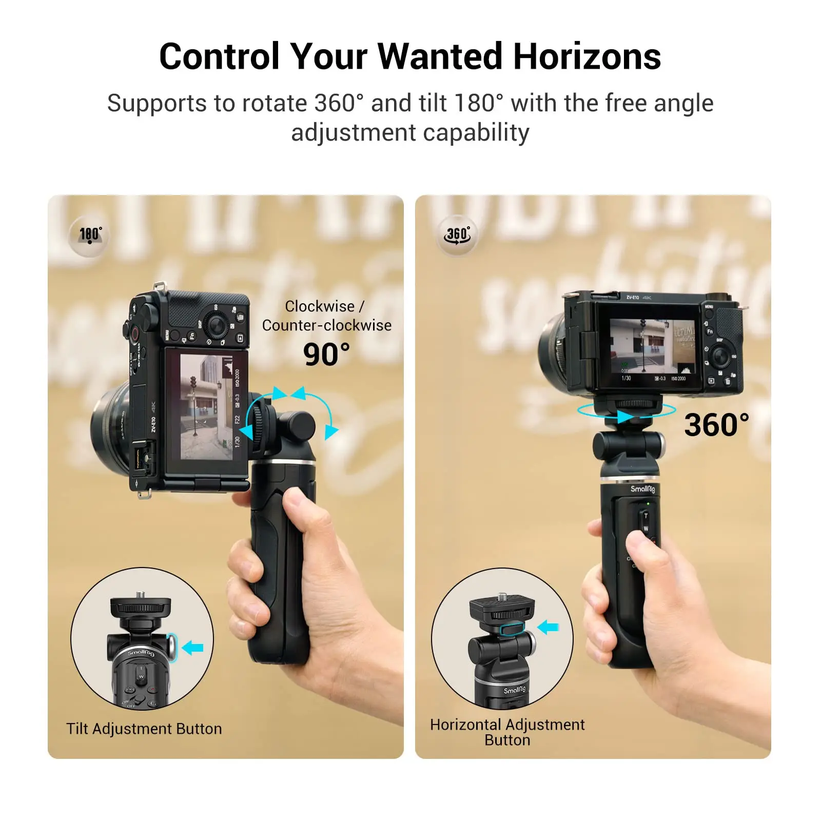 SmallRig-trípode inalámbrico extensible para cámara de fotos, palo de Selfie para Sony A6700, SR-RG1, ZV-E10, A6600, A6400, ZV-E1