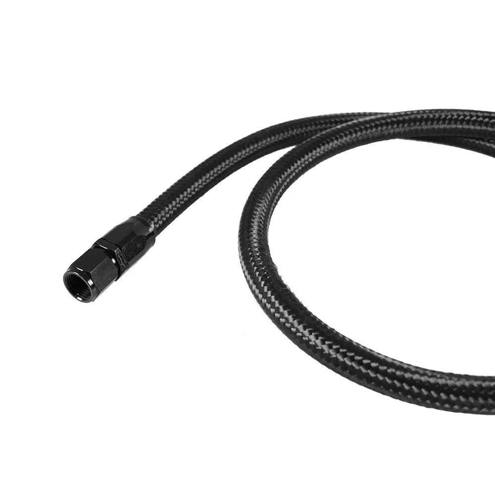 1M AN6 6AN Black Braided Oil Fuel Fittings Hose End 0+90 Degree Oil Adaptor Kit Oil Fuel Hose Line