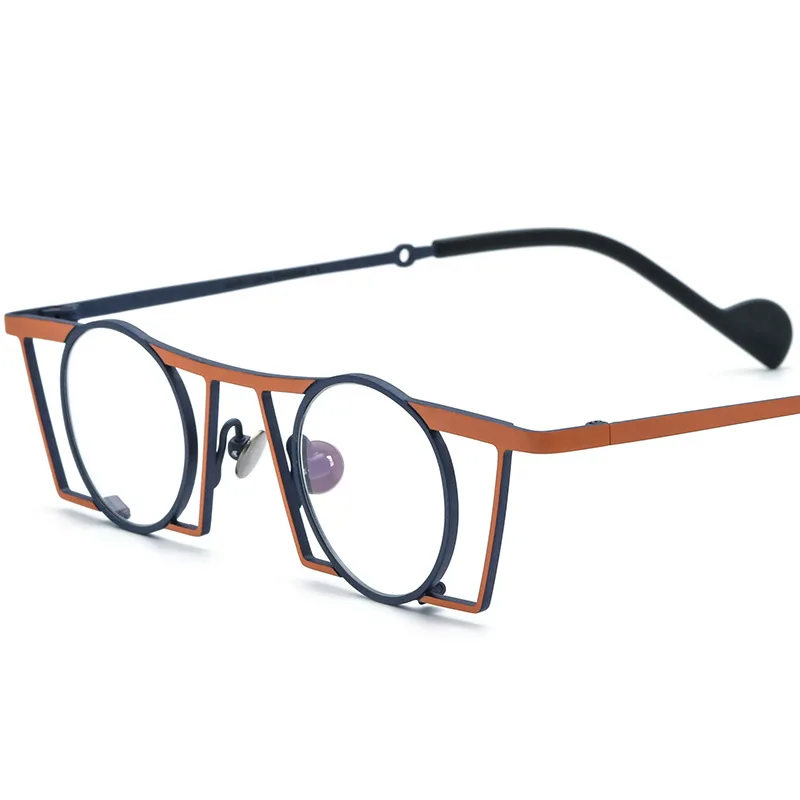 Pure titanium glasses frame fashionable flat mirror square round retro optical glasses frame can be matched with glasses