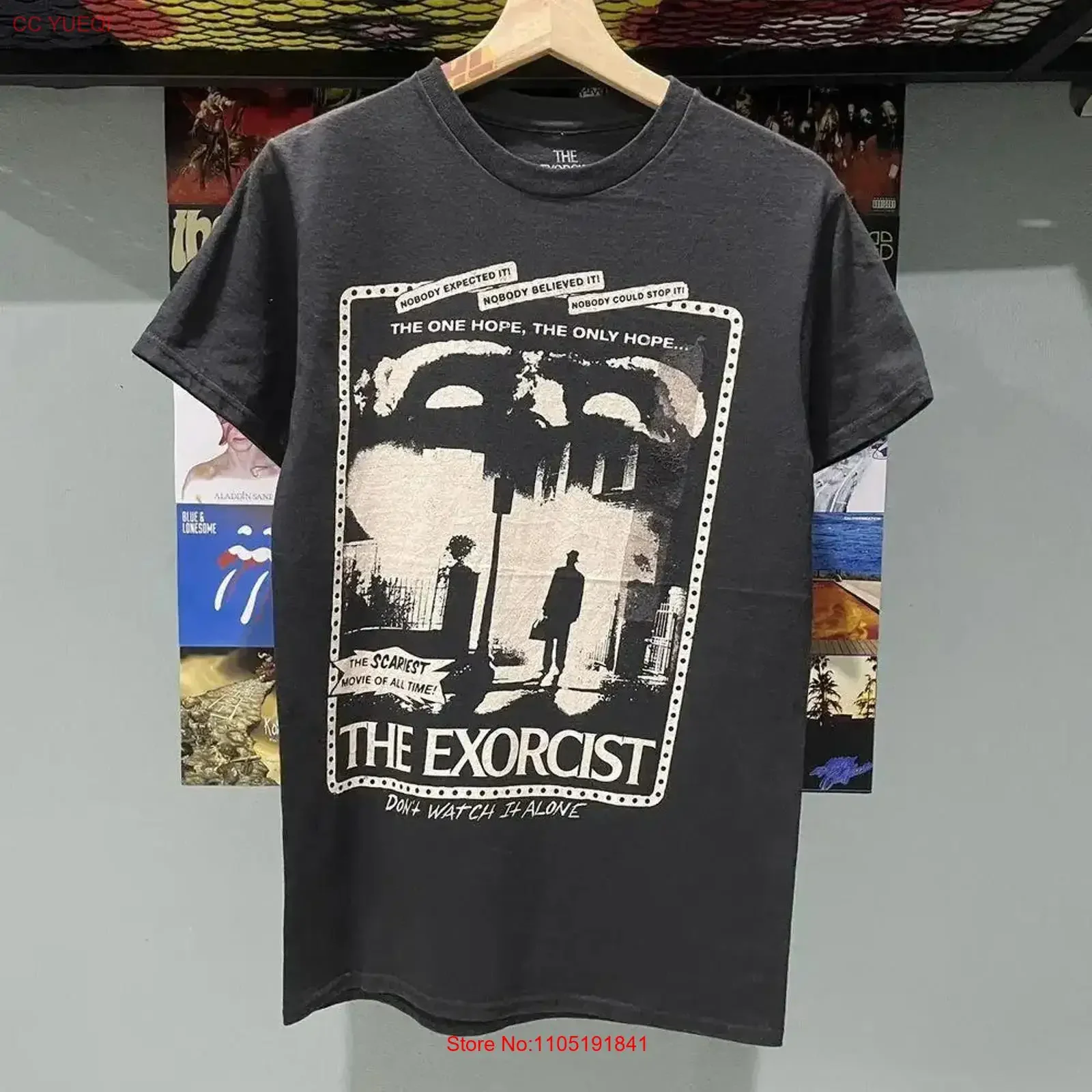 

Черная футболка The Exorcist Horror Movie Reprint S 5XL KH7102, винтажный стираный топ для повседневной носки, модная дышащая графика