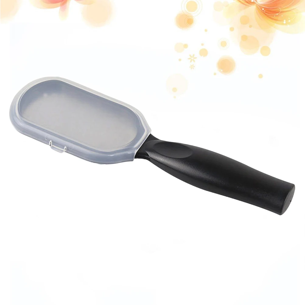 Stainless Steel Foot File Board Black Durable Callus Remover Dead Skin Exfoliating Scrub Tool Plastic Handle Pedicure Nail