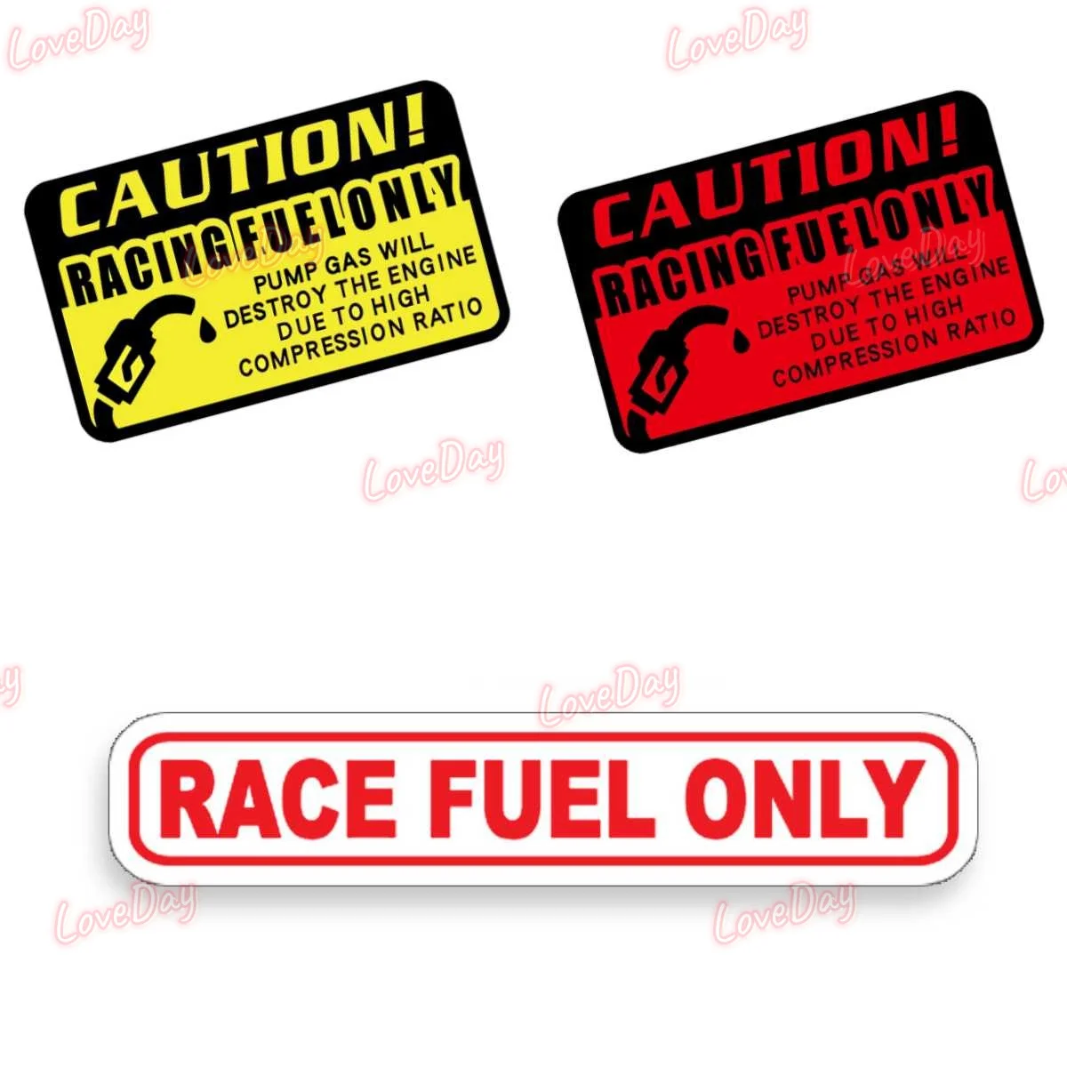 Racing Fuel Warning Sticker High Compression Fuel Decal Waterproof Vinyl Car Motorcycle Tank Truck Window Decoration