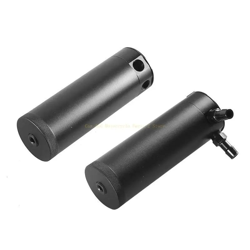 

Universal Oil Air Catch Can Baffled Reservoir for Tank Drain for Valve Air-Oil Separator 2 Ports Plug+Fittings+Filter