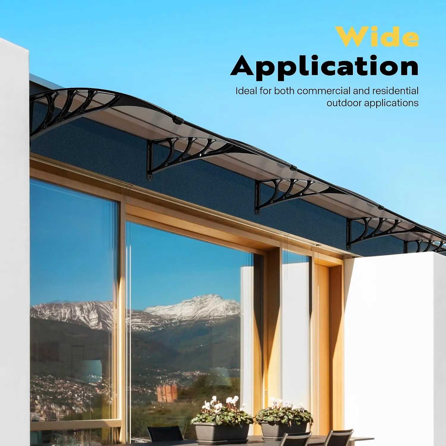 Polycarbonate Window Door Awning Brown 38 Inch x 115 Inch
