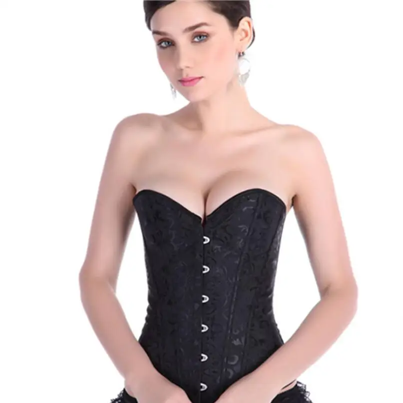 

Women Long Torso Gothic Corset Slimming Waist Corset Waist Trainer Modeling Strap Overbust Corselet Tummy Control Girdle p696
