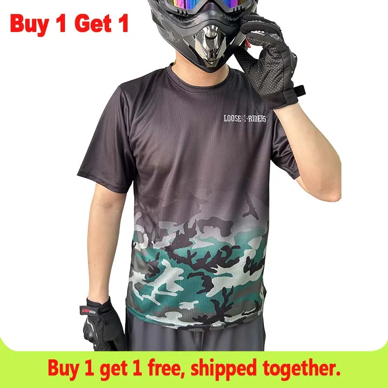 

Loose Rider Men's Long Sleeve Cycling Jersey Breathable Moisture-wicking Downhill Motocross Shirt Buy 1 Get 1