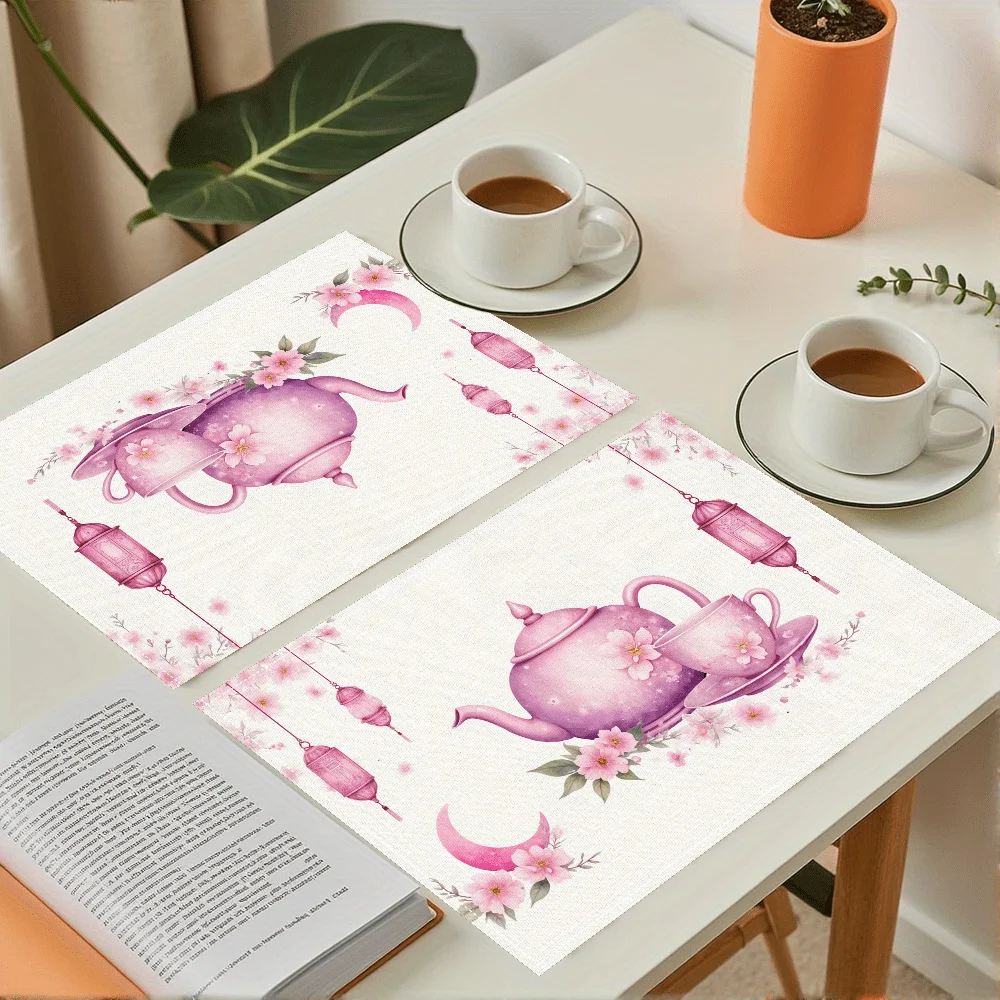 1PC Ramadan Placemats, Designed with Lanterns and Crescent Moon Patterns, Suitable for Home Decoration