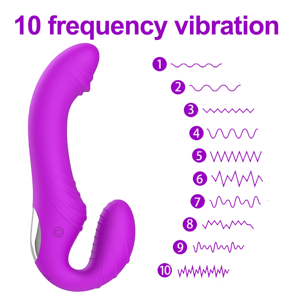 Vibrating Strapless Double Head Vibrators Strap-on Dildo for Couples Lesbian G-Spot Clitoris Stimulate Erotic Sex Toys For Women