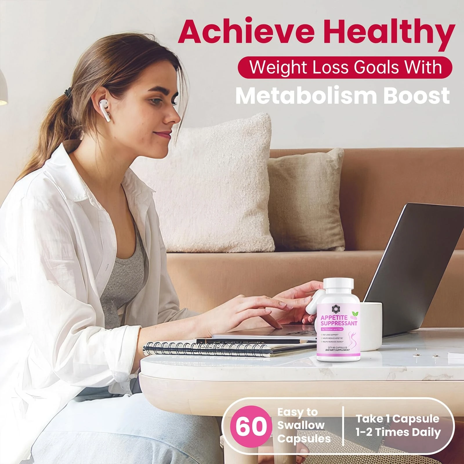 Appetite Suppressant for Women - Helps Manage Cravings, Promotes Fullness,Supports Weight Loss,Natural Dietary Supplement - view 5