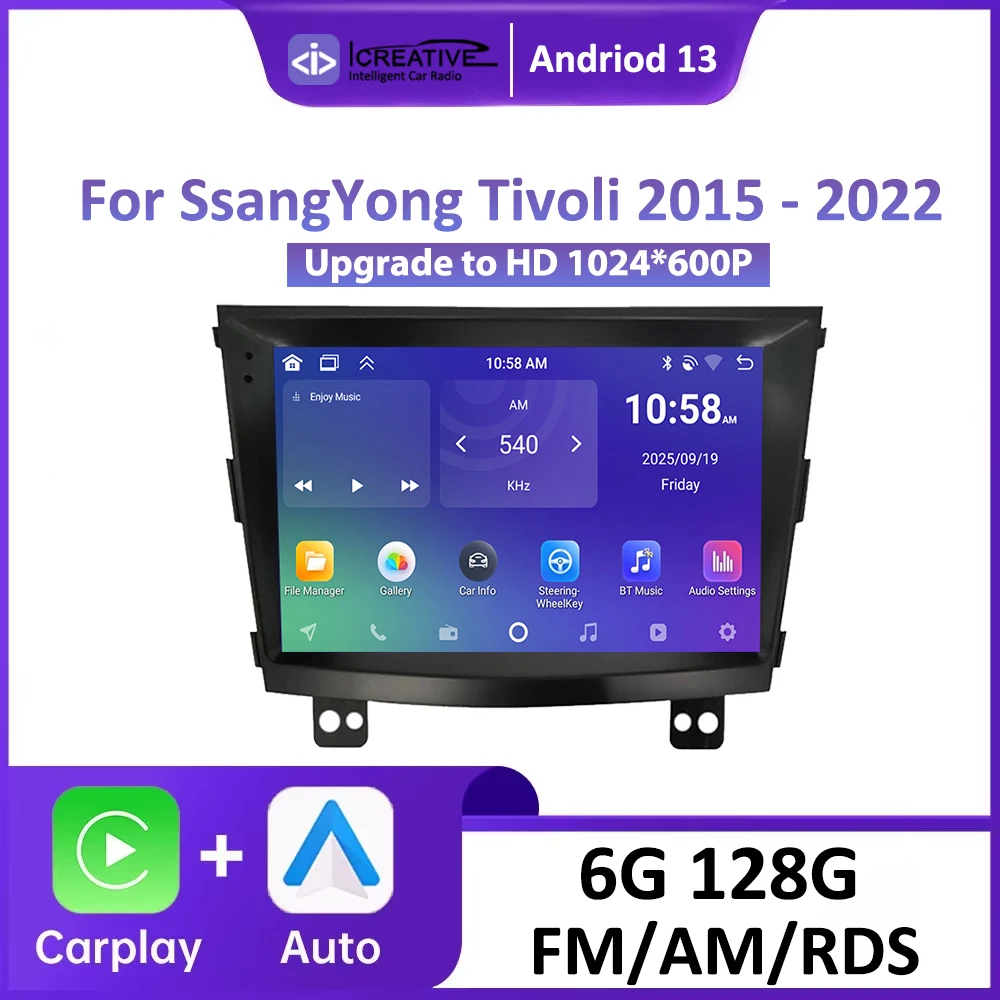 Android 13 Auto Radio For SsangYong Tivolan Tivoli 2015 - 2022 Car Multimedia Stereo Navigation GPS Wireless Carplay Head Unit