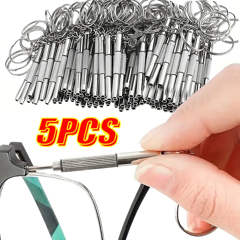 5/10 Pcs Per Set Eyeglasses Screwdriver Stainless Steel Keychain Screwdrivers for Glasses Repairing 3 in 1 Portable Repair Tools