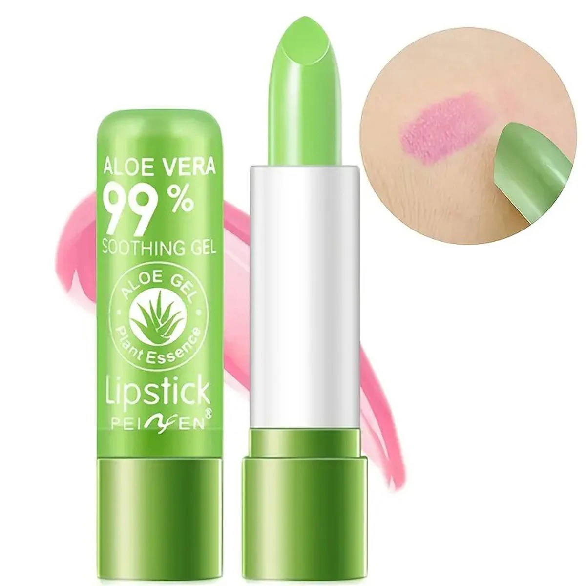 Lápiz labial 99% de Aloe Vera que cambia de Color, no se decolora fácilmente, l hidratante de larga duración