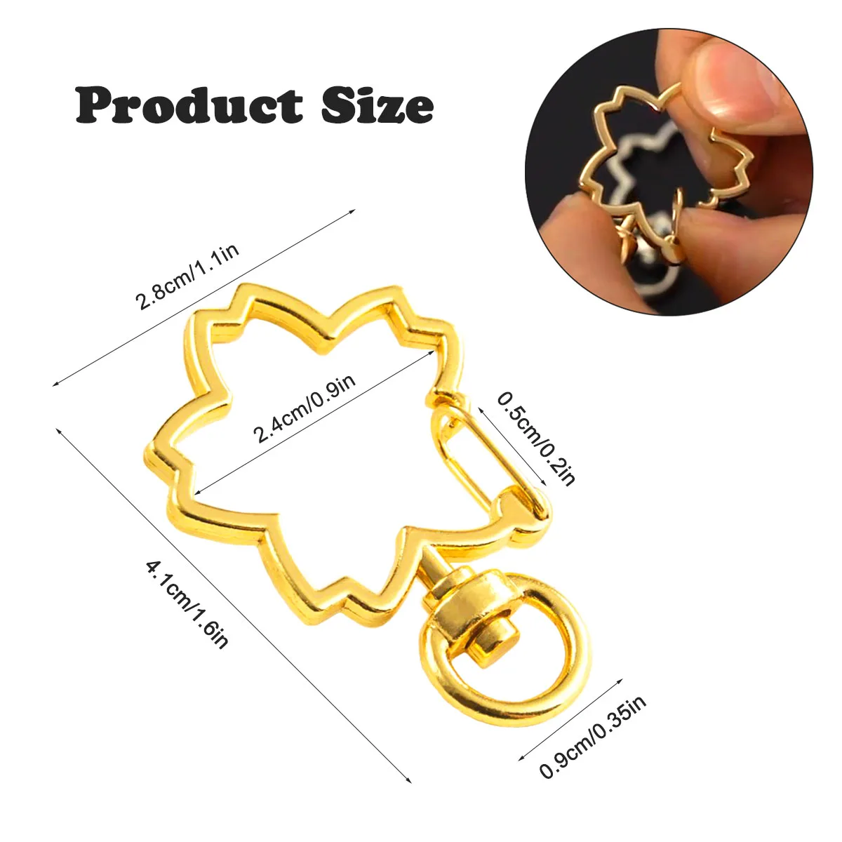 10/20/30Pcs Flower Snap Hook Keychain Trigger Clips Buckles,  For Key Chains DIY Crafts Gift