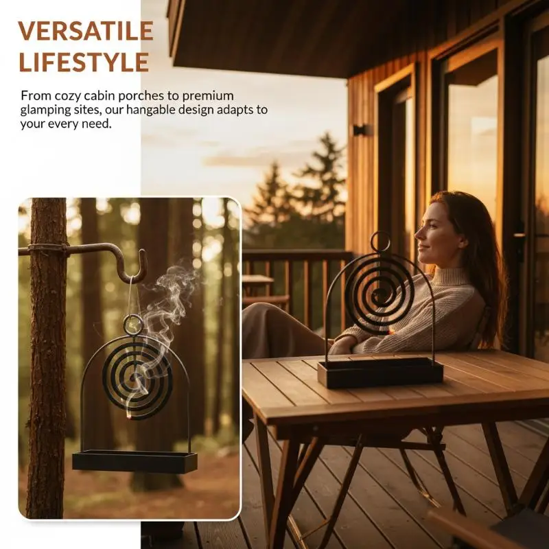 Creative Iron Mosquito Coil Holder with Spiral Nordic Tray Summer Insect Defense for Indoor and BalconyHot Sale