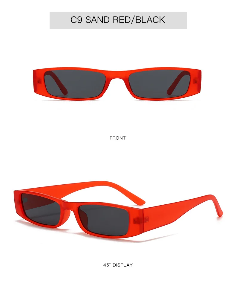 Neue Vintage Quadratische Sonnenbrille für Damen und Herren Marken-Rechteck-Sonnenbrille Ovale Brillen für Männer und Frauen – Detail 14