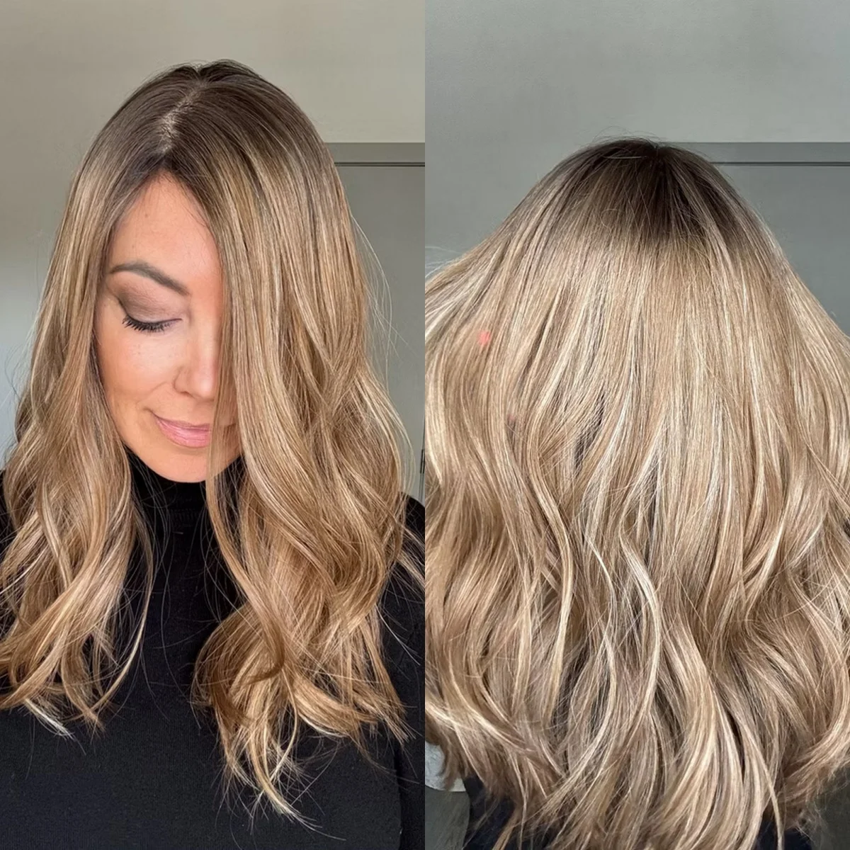 18 Inches Ombre Light Brown with Blonde Highlights Original Factory Cheap Wigs On Clearance Sale Free Parting Body Wave Wigs