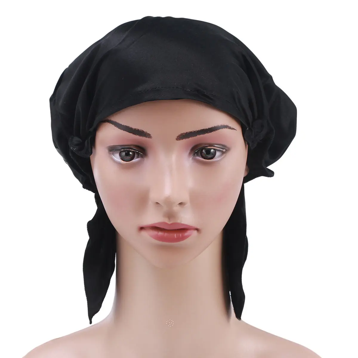 Silk Night Sleeping Bonnet Size Fits 60-100Cm Elastic Band Smooth Lightweight Soft Hair Care Cap for Women