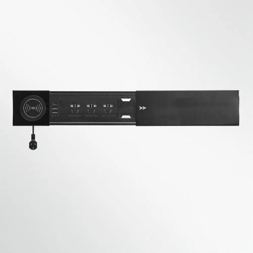 Embedded Tabletop Socket Sliding Power Strip Office Conference Table Hidden Charging Hub Wireless Data Connector