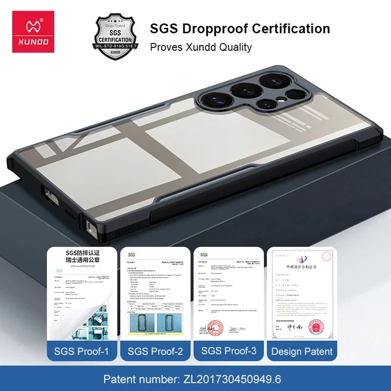 XUNDD สําหรับ Samsung Galaxy S25 Ultra กรณีถุงลมนิรภัยกันกระแทกโปร่งใส PC ฝาหลังกรอบ TPU Anti-KNOCK SHELL