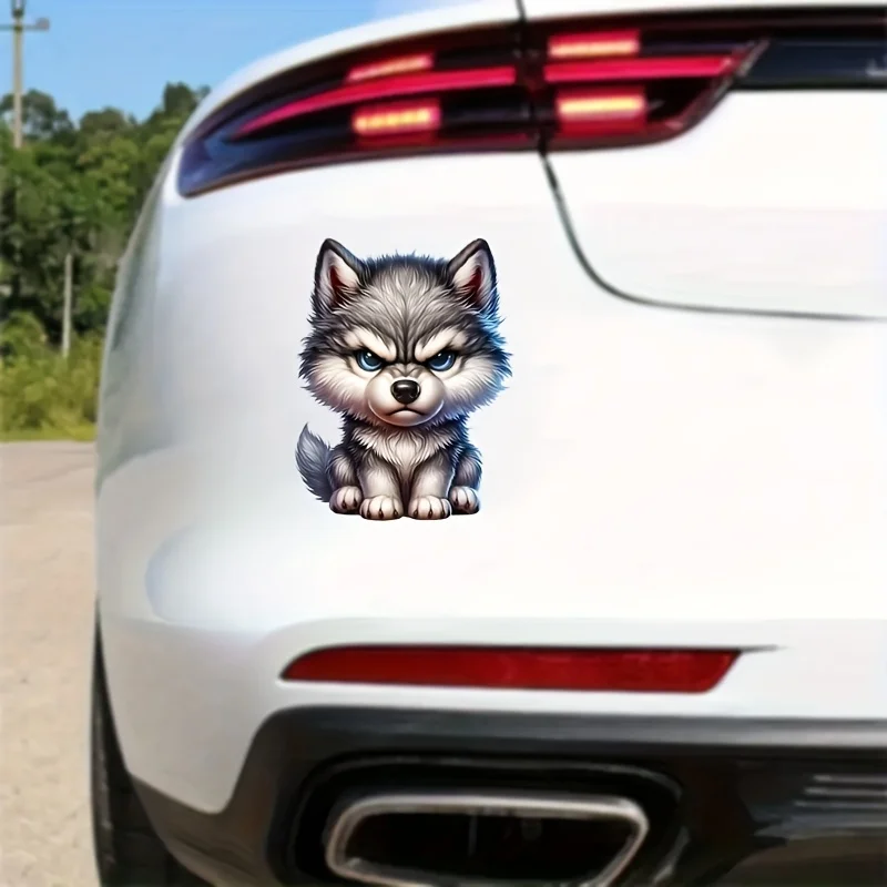 1pc of Angry Little Wolf Decorative Sticker, Vinyl Sticker - Durable And Easy to Apply, Suitable for Cars Laptops, Refrigerators
