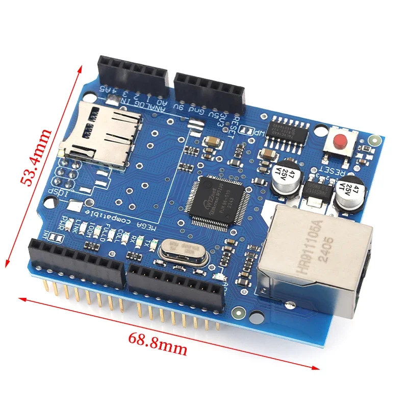 1/5/10Pcs Arduino W5100 Ethernet Shield – R3 & Mega 2560/1280 Network Development Board with R3 Compatibility