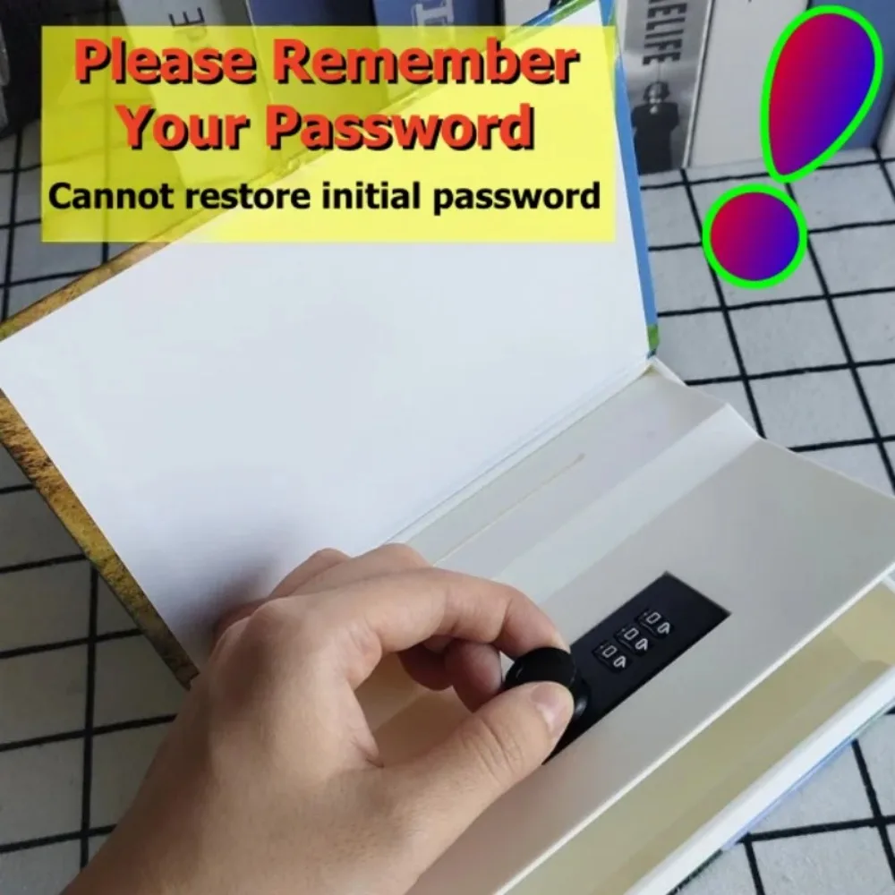 Student Gift Dictionary Mini Safe Box Book Hidden Password Lock,Coin Bank Card Jewellery Private Diary ABS Storage Box Locker #S