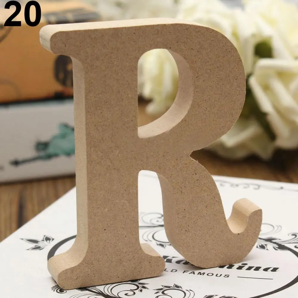 10cm A-Z Wooden Letters Wood Alphabets Hanging Pendant Wedding Birthday Party Diy Home Decoration Freestanding Personalised Name