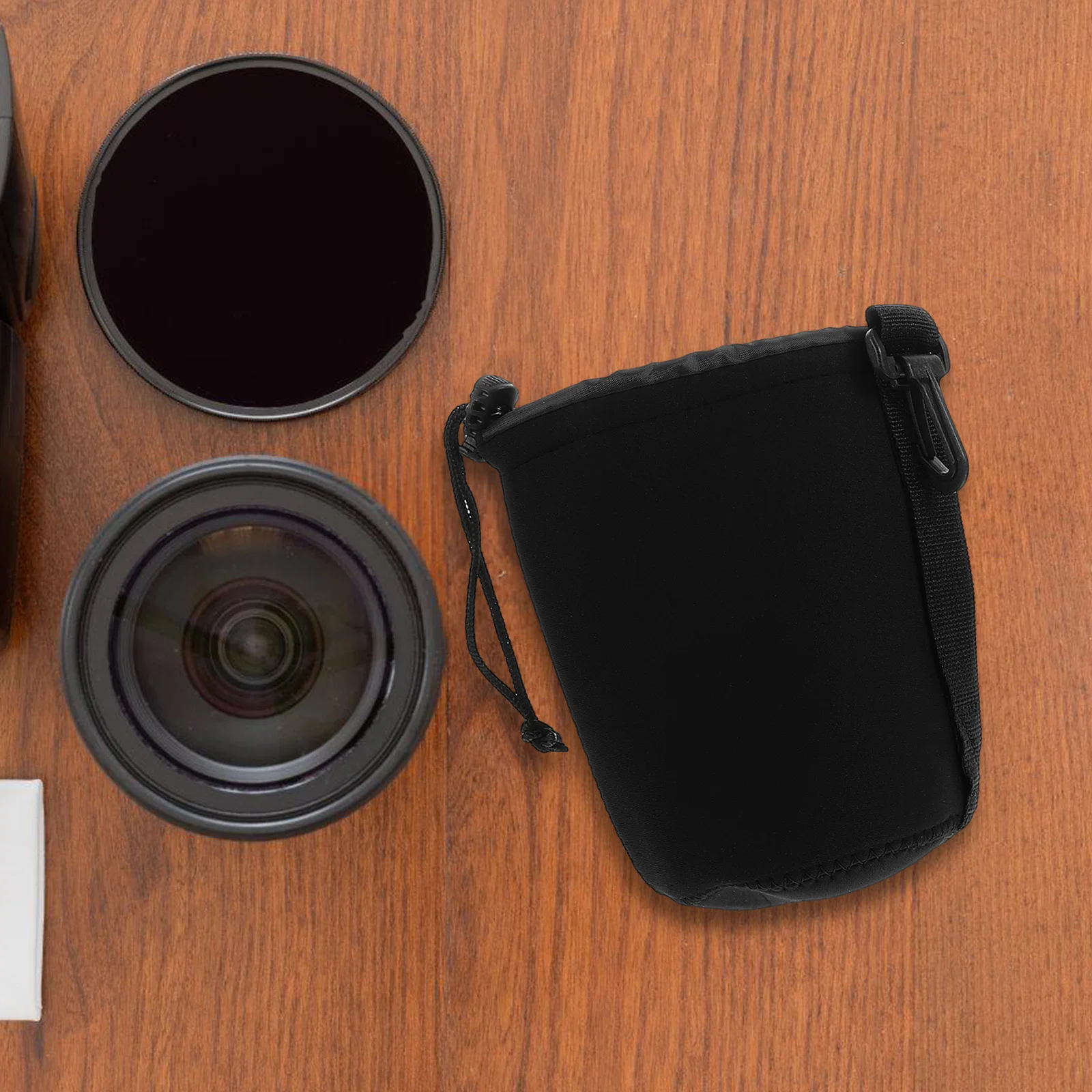 2Pcs Camera Lens Pouch Water-Resistant Protective Case Versatile Fit Multi-Functional Use for Photographers Compact Camera Case