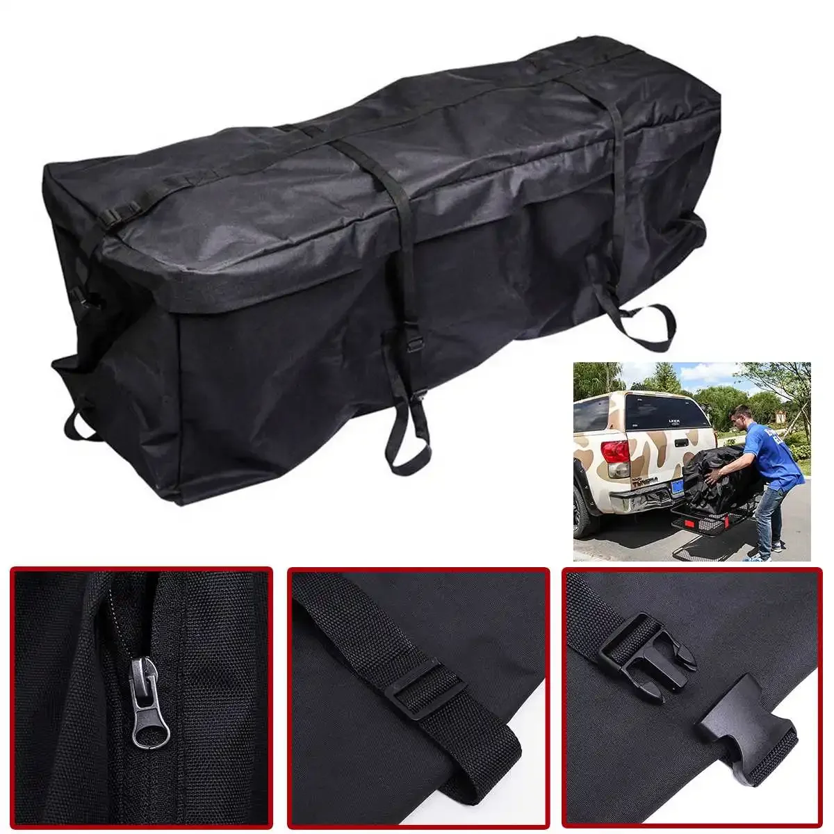 140x45x48cm Waterproof Car Roof Top Bag Roof Top Bag Rack Cargo Carrier Luggage Storage Travel Waterproof SUV Van for Cars