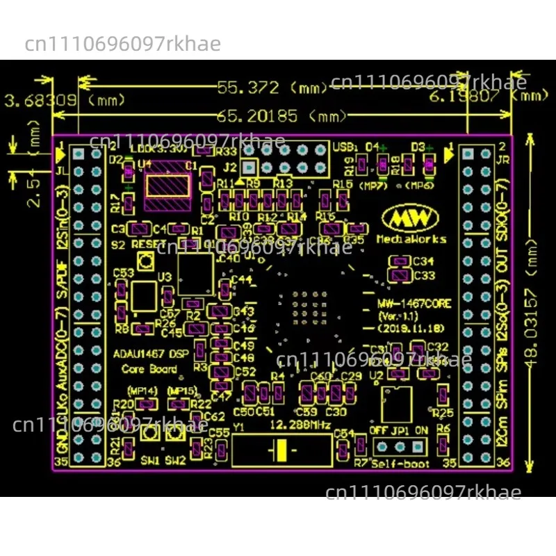 ADAU1467 8IN8OUT Audio DSP Evaluation Board ADAU1463 Core Board Digital Sound Processing Development Module