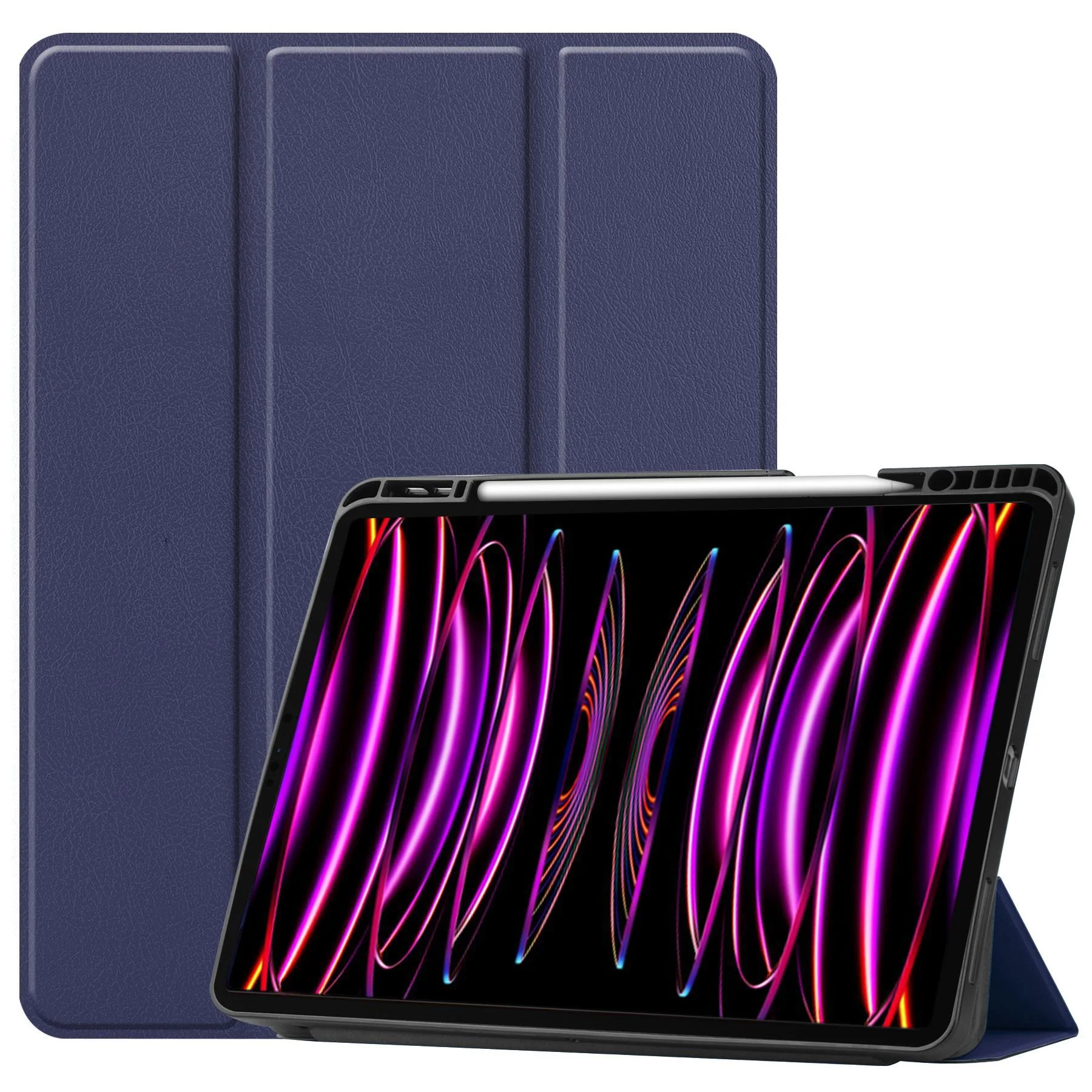 ipad pro 2024 case for iPad pro13 inch 2024 tablet leather case 13-inch three-fold stand ultra-thin solid color protective case