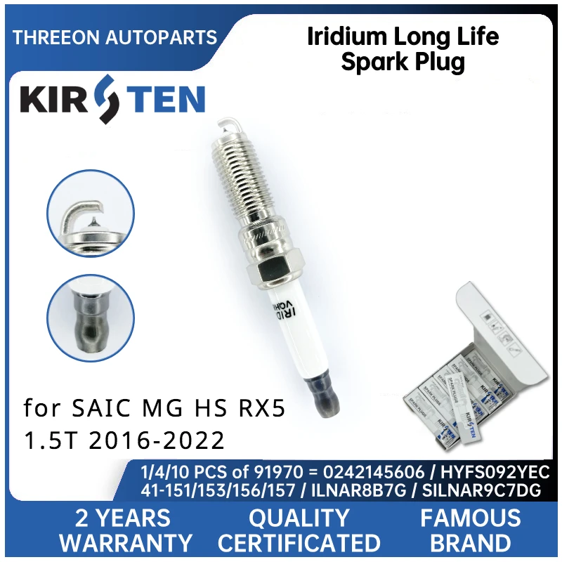 

KIRSTEN Iridium Spark Plug for SAIC MG HS RX5 1.5T 2016-2022 91970 10427930 12637199 12673527 12683541 KSP91970