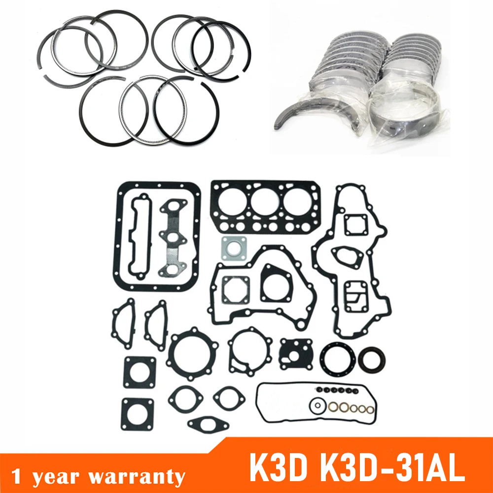 

Overhaul Kit K3D K3D-31AL For Mitsubishi Engine Aichi SN130 SH150 Tractor Loader Auto Parts