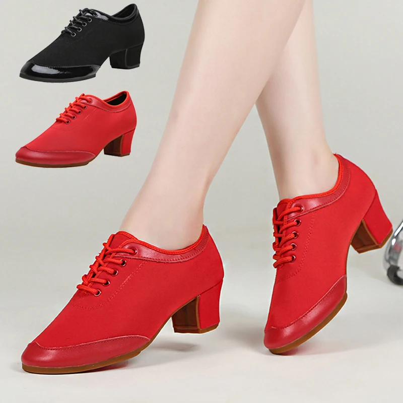 

Women Low Heels Ballroom Dancing Shoes Tango Salsa Rumba Modern Jazz Shoes Standard Dance Practice Competition Modern Shoe sport