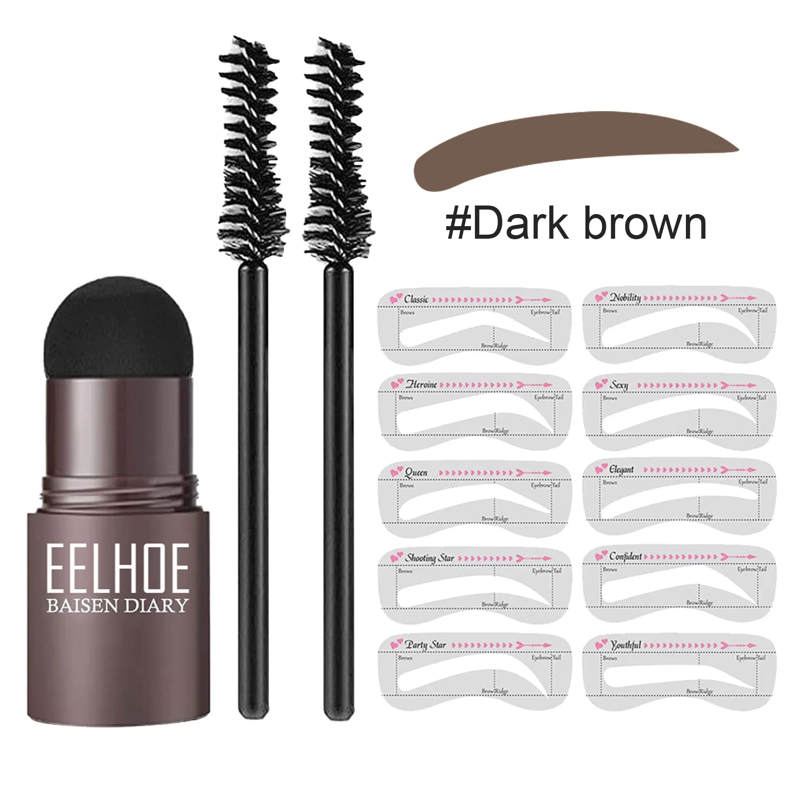 Kit para dar forma a las cejas, juego de maquillaje en un paso, pluma para mujer, plantilla de contorno impermeable, tinte Natural, palo, línea del