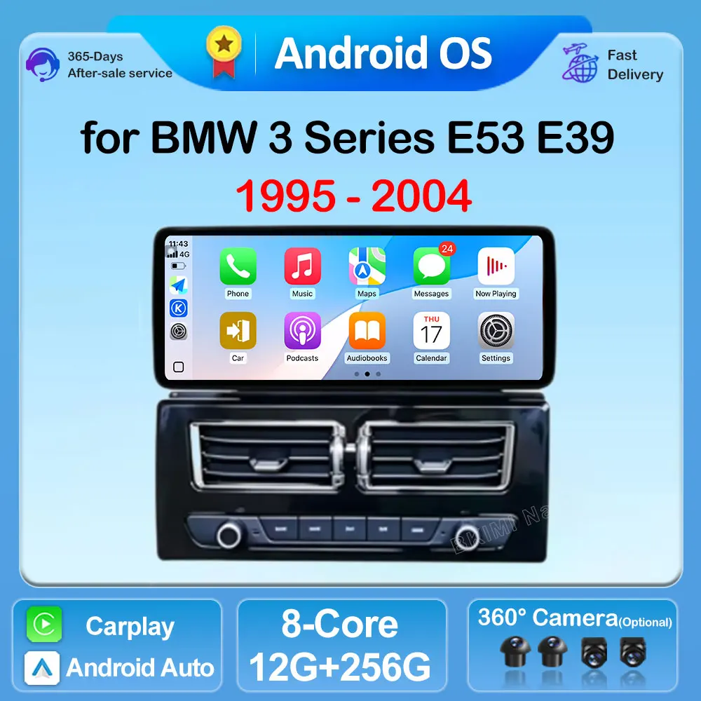 Android 16 Carplay GPS Navi for BMW 3 Series E53 E39 1995 - 2004 Car Audio Radio Multimedia Player 4G DSP Split Screen Head Unit