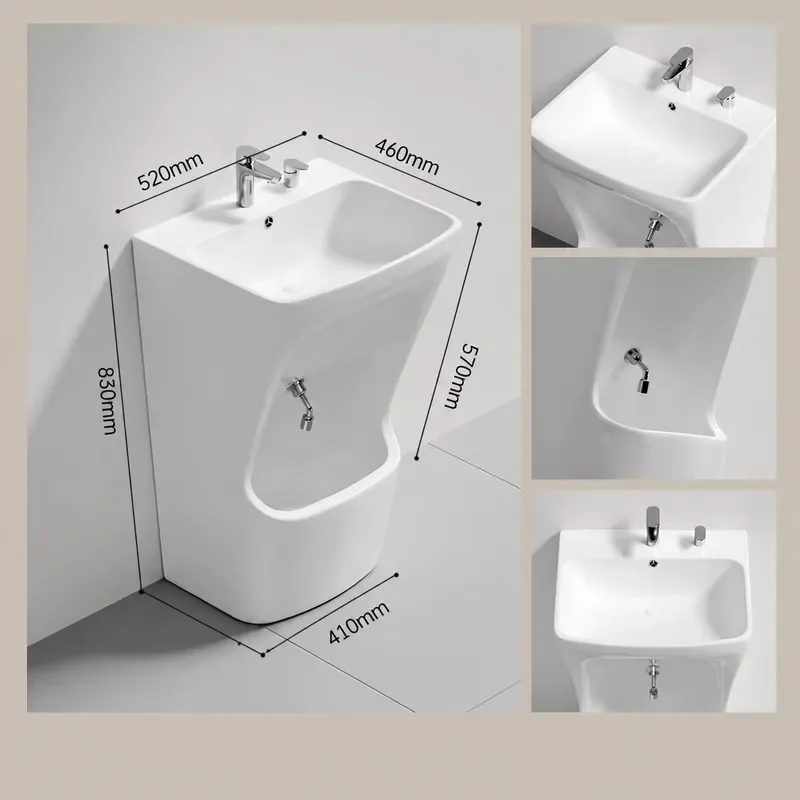 Wholesale Household Washbasin Column Basin Mop Pool Balcony Indoor Outdoor Hand Washing Sink Chaozhou Guangdong Export