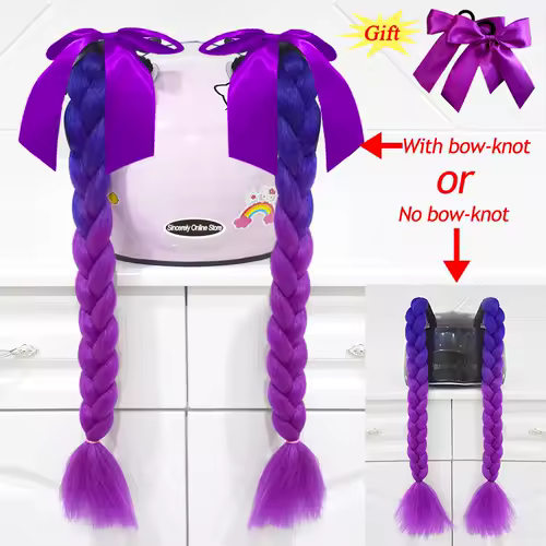2pcs/pair New Motorcycle Helmet Braids Woman Braids Wig For Motorbike Helmets 164 colors Twist Dual Pigtail Ponytail With Sucker - Image 16