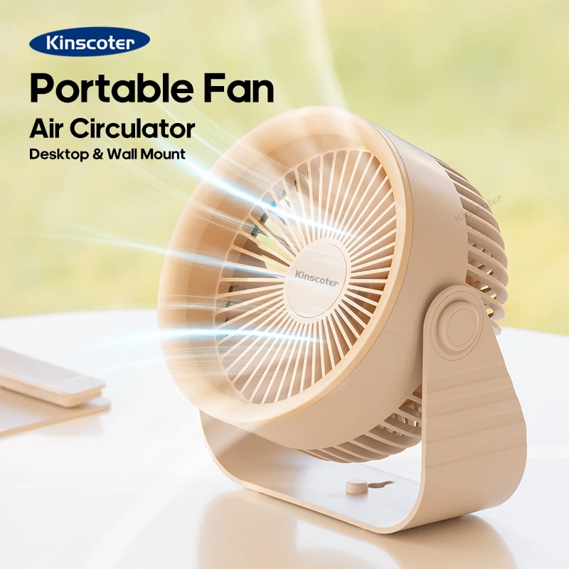 Air Circulator Fan 3600mAh Rechargeable Cordless Desktop Fan High Air Power Mute Office Dorm Camp Fan